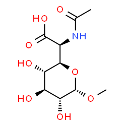 ChemSpider 2D Image | Methyl (5R)-5-[(S)-acetamido(carboxy)methyl]-alpha-D-xylopyranoside | C10H17NO8