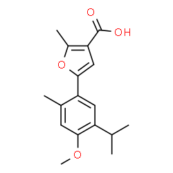 ChemSpider 2D Image | 5-(5-Isopropyl-4-methoxy-2-methylphenyl)-2-methyl-3-furoic acid | C17H20O4