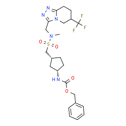 ChemSpider 2D Image | Benzyl {(1S,3R)-3-[(methyl{[6-(trifluoromethyl)-5,6,7,8-tetrahydro[1,2,4]triazolo[4,3-a]pyridin-3-yl]methyl}sulfamoyl)methyl]cyclopentyl}carbamate | C23H30F3N5O4S