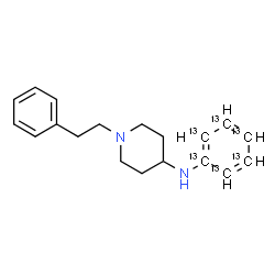 ChemSpider 2D Image | N-(~13~C_6_)Phenyl-1-(2-phenylethyl)-4-piperidinamine | C1313C6H24N2