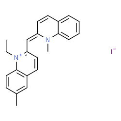 ChemSpider 2D Image | 1-Ethyl-6-methyl-2-[(Z)-(1-methyl-2(1H)-quinolinylidene)methyl]quinolinium iodide | C23H23IN2