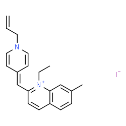 ChemSpider 2D Image | 2-[(1-Allyl-4(1H)-pyridinylidene)methyl]-1-ethyl-7-methylquinolinium iodide | C21H23IN2