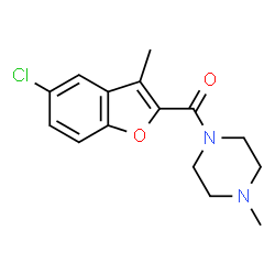 ChemSpider 2D Image | (5-Chloro-3-methyl-1-benzofuran-2-yl)(4-methyl-1-piperazinyl)methanone | C15H17ClN2O2