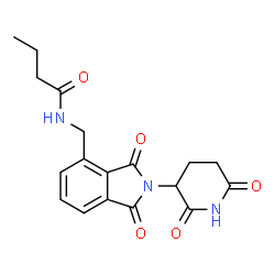ChemSpider 2D Image | N-{[2-(2,6-Dioxo-3-piperidinyl)-1,3-dioxo-2,3-dihydro-1H-isoindol-4-yl]methyl}butanamide | C18H19N3O5