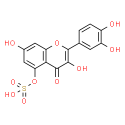 ChemSpider 2D Image | 2-(3,4-Dihydroxyphenyl)-3,7-dihydroxy-4-oxo-4H-chromen-5-yl hydrogen sulfate | C15H10O10S