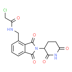 ChemSpider 2D Image | 2-Chloro-N-{[2-(2,6-dioxo-3-piperidinyl)-1,3-dioxo-2,3-dihydro-1H-isoindol-4-yl]methyl}acetamide | C16H14ClN3O5