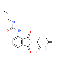 ChemSpider 2D Image | 1-Butyl-3-[2-(2,6-dioxo-3-piperidinyl)-1,3-dioxo-2,3-dihydro-1H-isoindol-4-yl]urea | C18H20N4O5