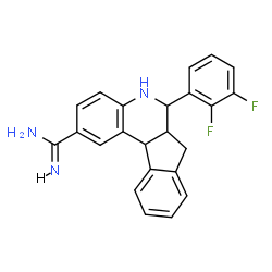 ChemSpider 2D Image | 6-(2,3-Difluorophenyl)-6,6a,7,11b-tetrahydro-5H-indeno[2,1-c]quinoline-2-carboximidamide | C23H19F2N3