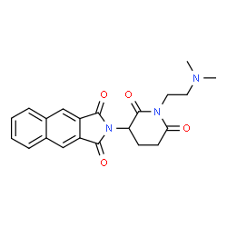 ChemSpider 2D Image | 2-{1-[2-(Dimethylamino)ethyl]-2,6-dioxo-3-piperidinyl}-1H-benzo[f]isoindole-1,3(2H)-dione | C21H21N3O4