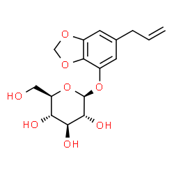 ChemSpider 2D Image | 6-Allyl-1,3-benzodioxol-4-yl beta-D-glucopyranoside | C16H20O8