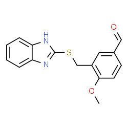 ChemSpider 2D Image | 3-((1H-Benzo[d]imidazol-2-ylthio)methyl)-4-methoxybenzaldehyde | C16H14N2O2S