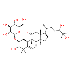 ChemSpider 2D Image | (1S,2S,4R,9beta)-1,24,25-Trihydroxy-9,10,14-trimethyl-11-oxo-4,9-cyclo-9,10-secocholest-5-en-2-yl beta-D-glucopyranoside | C36H60O10