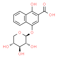 ChemSpider 2D Image | 1-Hydroxy-4-(beta-D-xylopyranosyloxy)-2-naphthoic acid | C16H16O8