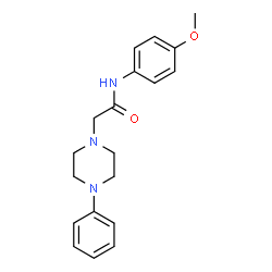 ChemSpider 2D Image | N-(4-Methoxyphenyl)-2-(4-phenyl-1-piperazinyl)acetamide | C19H23N3O2