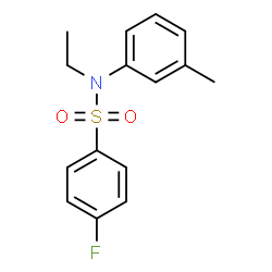 ChemSpider 2D Image | N-Ethyl-4-fluoro-N-(3-methylphenyl)benzenesulfonamide | C15H16FNO2S