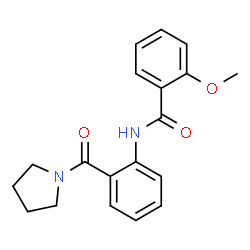ChemSpider 2D Image | 2-Methoxy-N-[2-(1-pyrrolidinylcarbonyl)phenyl]benzamide | C19H20N2O3