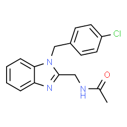 ChemSpider 2D Image | N-{[1-(4-Chlorobenzyl)-1H-benzimidazol-2-yl]methyl}acetamide | C17H16ClN3O