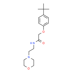 ChemSpider 2D Image | 2-[4-(2-Methyl-2-propanyl)phenoxy]-N-[2-(4-morpholinyl)ethyl]acetamide | C18H28N2O3