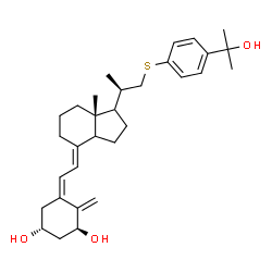 ChemSpider 2D Image | (1R,3S,5Z)-5-[(2E)-2-{(7aR)-1-[(2R)-1-{[4-(2-Hydroxy-2-propanyl)phenyl]sulfanyl}-2-propanyl]-7a-methyloctahydro-4H-inden-4-ylidene}ethylidene]-4-methylene-1,3-cyclohexanediol | C31H44O3S