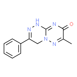 ChemSpider 2D Image | 7-Methyl-3-phenyl-1,4-dihydro-8H-[1,2,4]triazino[4,3-b][1,2,4]triazin-8-one | C12H11N5O