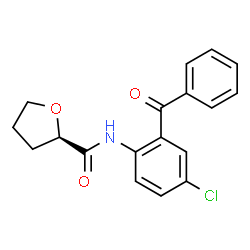 ChemSpider 2D Image | (2R)-N-(2-Benzoyl-4-chlorophenyl)tetrahydro-2-furancarboxamide | C18H16ClNO3