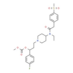 ChemSpider 2D Image | 3-[4-(Ethyl{[4-(methylsulfonyl)phenyl]acetyl}amino)-1-piperidinyl]-1-(4-fluorophenyl)propyl methyl carbonate | C27H35FN2O6S