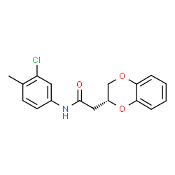 ChemSpider 2D Image | N-(3-Chloro-4-methylphenyl)-2-[(2R)-2,3-dihydro-1,4-benzodioxin-2-yl]acetamide | C17H16ClNO3