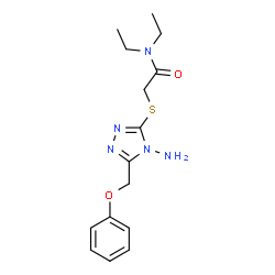 ChemSpider 2D Image | 2-{[4-Amino-5-(phenoxymethyl)-4H-1,2,4-triazol-3-yl]sulfanyl}-N,N-diethylacetamide | C15H21N5O2S
