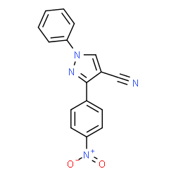 ChemSpider 2D Image | 3-(4-Nitrophenyl)-1-phenyl-1H-pyrazole-4-carbonitrile | C16H10N4O2