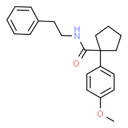ChemSpider 2D Image | 1-(4-Methoxyphenyl)-N-(2-phenylethyl)cyclopentanecarboxamide | C21H25NO2