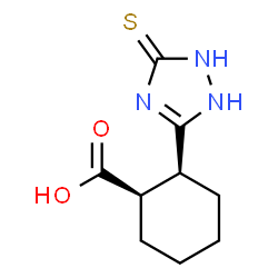 ChemSpider 2D Image | (1R,2S)-2-(5-Thioxo-2,5-dihydro-1H-1,2,4-triazol-3-yl)cyclohexanecarboxylic acid | C9H13N3O2S