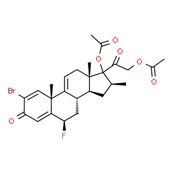 ChemSpider 2D Image | (6beta,16beta,17xi)-2-Bromo-6-fluoro-16-methyl-3,20-dioxopregna-1,4,9(11)-triene-17,21-diyl diacetate | C26H30BrFO6