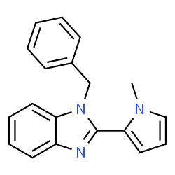 ChemSpider 2D Image | 1-Benzyl-2-(1-methyl-1H-pyrrol-2-yl)-1H-benzimidazole | C19H17N3
