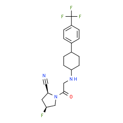ChemSpider 2D Image | (2S,4S)-4-Fluoro-1-(N-{4-[4-(trifluoromethyl)phenyl]cyclohexyl}glycyl)-2-pyrrolidinecarbonitrile | C20H23F4N3O