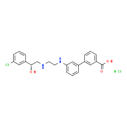 ChemSpider 2D Image | 3'-((2-(((2R)-2-(3-Chlorophenyl)-2-hydroxyethyl)amino)ethyl)amino)biphenyl-3-carboxylic acid hydrochloride | C23H24Cl2N2O3