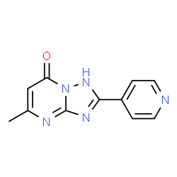 ChemSpider 2D Image | 5-Methyl-2-(4-pyridinyl)[1,2,4]triazolo[1,5-a]pyrimidin-7(1H)-one | C11H9N5O
