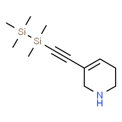 ChemSpider 2D Image | 5-[(Pentamethyldisilanyl)ethynyl]-1,2,3,6-tetrahydropyridine | C12H23NSi2