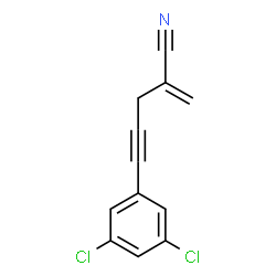 ChemSpider 2D Image | 5-(3,5-Dichlorophenyl)-2-methylene-4-pentynenitrile | C12H7Cl2N