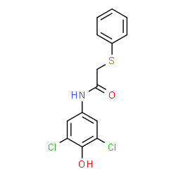 ChemSpider 2D Image | N-(3,5-Dichloro-4-hydroxyphenyl)-2-(phenylsulfanyl)acetamide | C14H11Cl2NO2S