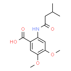 ChemSpider 2D Image | 4,5-Dimethoxy-2-[(3-methylbutanoyl)amino]benzoic acid | C14H19NO5