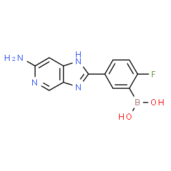 ChemSpider 2D Image | [5-(6-Amino-1H-imidazo[4,5-c]pyridin-2-yl)-2-fluorophenyl]boronic acid | C12H10BFN4O2
