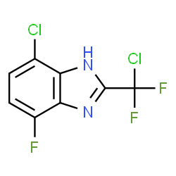 ChemSpider 2D Image | 7-Chloro-2-[chloro(difluoro)methyl]-4-fluoro-1H-benzimidazole | C8H3Cl2F3N2