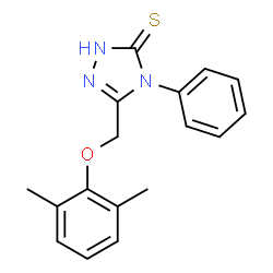 ChemSpider 2D Image | 5-[(2,6-Dimethylphenoxy)methyl]-4-phenyl-2,4-dihydro-3H-1,2,4-triazole-3-thione | C17H17N3OS