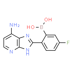 ChemSpider 2D Image | [2-(7-Amino-3H-imidazo[4,5-b]pyridin-2-yl)-5-fluorophenyl]boronic acid | C12H10BFN4O2