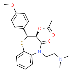ChemSpider 2D Image | (2R,3S)-5-[2-(Dimethylamino)ethyl]-2-(4-methoxyphenyl)-4-oxo-2,3,4,5-tetrahydro-1,5-benzothiazepin-3-yl acetate | C22H26N2O4S
