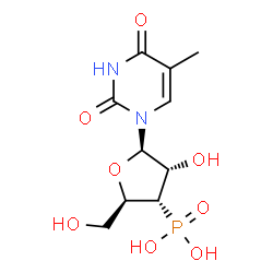 ChemSpider 2D Image | 3'-Deoxy-5-methyl-3'-phosphonouridine | C10H15N2O8P