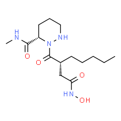 ChemSpider 2D Image | (3S)-2-{(2R)-2-[2-(Hydroxyamino)-2-oxoethyl]heptanoyl}-N-methylhexahydro-3-pyridazinecarboxamide | C15H28N4O4
