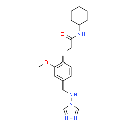 ChemSpider 2D Image | N-Cyclohexyl-2-{2-methoxy-4-[(4H-1,2,4-triazol-4-ylamino)methyl]phenoxy}acetamide | C18H25N5O3