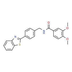 ChemSpider 2D Image | N-[4-(1,3-Benzothiazol-2-yl)benzyl]-3,4-dimethoxybenzamide | C23H20N2O3S