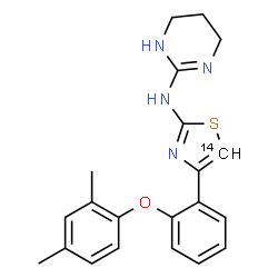 ChemSpider 2D Image | N-{4-[2-(2,4-Dimethylphenoxy)phenyl](5-~14~C)-1,3-thiazol-2-yl}-1,4,5,6-tetrahydro-2-pyrimidinamine | C2014CH22N4OS